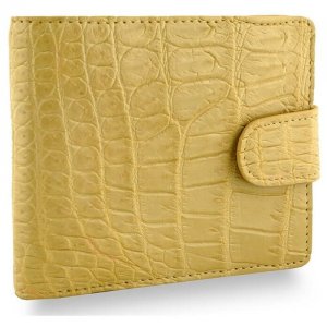 Бумажник , фактура под рептилию, желтый Exotic Leather. Цвет: желтый