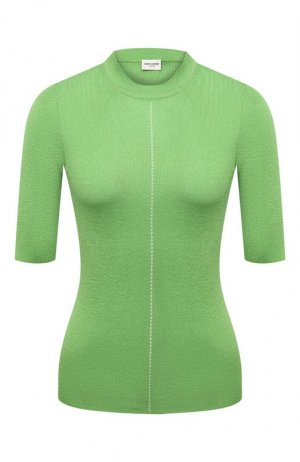 Пуловер из вискозы Saint Laurent. Цвет: зелёный