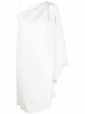 Платье миди с асимметричными рукавами Gianluca Capannolo. Цвет: белый