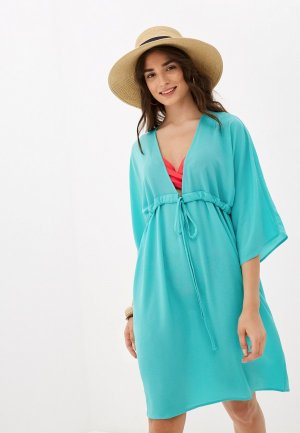 Платье пляжное Vivostyle. Цвет: бирюзовый
