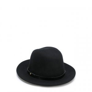 Шерстяная шляпа с кожаным ремешком Rag&Bone. Цвет: чёрный