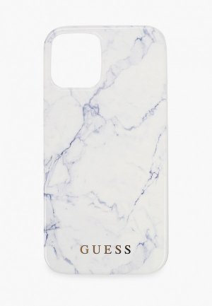 Чехол для iPhone Guess 12/12 Pro (6.1), PC/TPU Marble Design Hard White. Цвет: белый