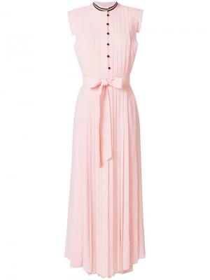 Длинное плиссированное платье без рукавов Philosophy Di Lorenzo Serafini. Цвет: розовый