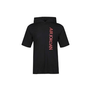 Air Дышащая спортивная повседневная футболка с капюшоном и коротким рукавом Мужские топы Черный CZ5056-010 Jordan