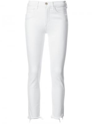 Укороченные прямые брюки Authentic 3X1. Цвет: белый