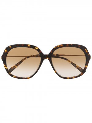 Солнцезащитные очки в круглой оправе черепаховой расцветки Max Mara. Цвет: коричневый