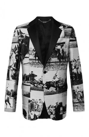 Хлопковый пиджак Billionaire. Цвет: чёрно-белый