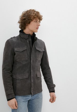 Куртка кожаная Urban Fashion for Men CD143S9. Цвет: коричневый