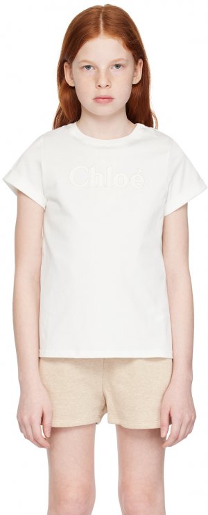Детская Off-White футболка с вышивкой Chloe Chloé