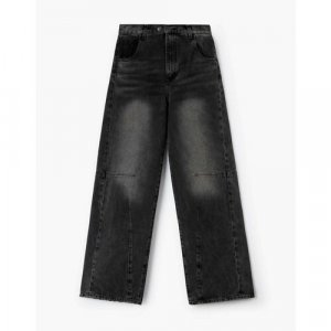 Джинсы широкие , размер 38/158, серый Gloria Jeans. Цвет: серый