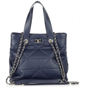 Женская кожаная сумка Barcelo Biagi. Цвет: синий