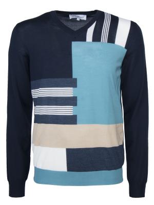 Шерстяной пуловер Salvatore Ferragamo. Цвет: разноцветный