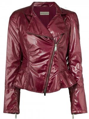 Лакированная куртка с застежкой на молнии Giorgio Armani Pre-Owned. Цвет: розовый