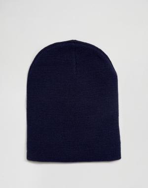 Темно-синяя шапка-бини Gregorys. Цвет: темно-синий