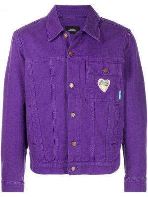 Джинсовая куртка с вышитым логотипом PACCBET. Цвет: фиолетовый