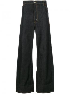 Широкие джинсы с леопардовыми карманами Junya Watanabe Comme Des Garçons. Цвет: чёрный