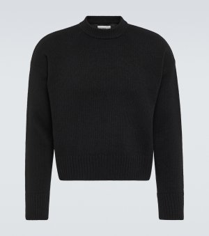 Укороченный свитер из шерсти и кашемира Ami Paris, черный Paris