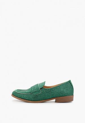 Лоферы Ideal Shoes. Цвет: зеленый