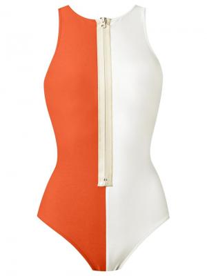 Купальный костюм с панельным дизайном Adriana Degreas. Цвет: жёлтый и оранжевый