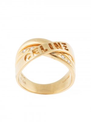 Позолоченное кольцо pre-owned с бриллиантами Céline. Цвет: желтый