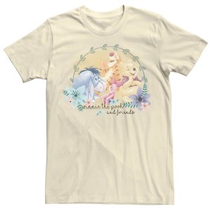 Мужская футболка с цветочным портретом «Винни-Пух и друзья» Disney