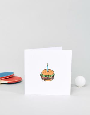 Открытка на день рождения Burger Naughty Little Card The Shop. Цвет: мульти