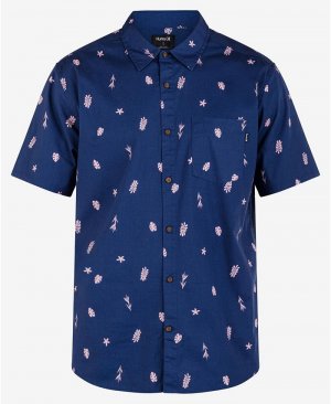 Мужская рубашка One And Only Lido стрейч с коротким рукавом , цвет Blue Void Hurley