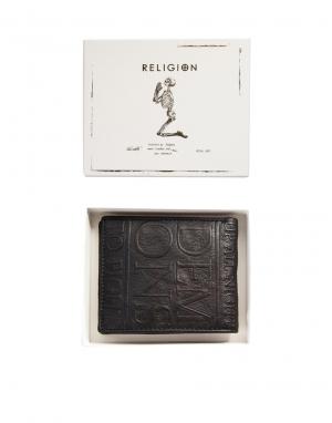 Кожаный бумажник с тиснением Religion