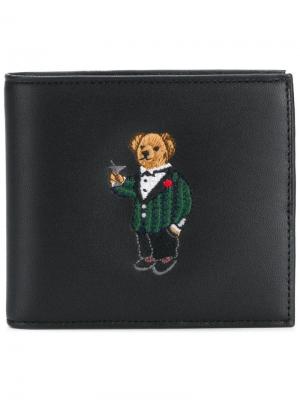 Бумажник с вышивкой Polo Ralph Lauren. Цвет: черный