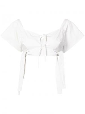 Укороченная блузка с коротким рукавом Isa Arfen. Цвет: белый
