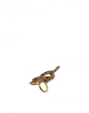 Кольцо в форме змеи с камнем Kenneth Jay Lane. Цвет: золотой