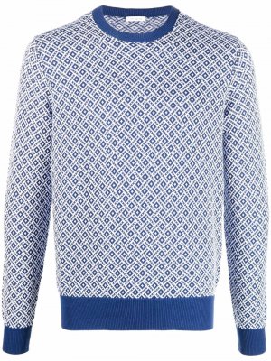 Patterned jacquard sweater Malo. Цвет: синий