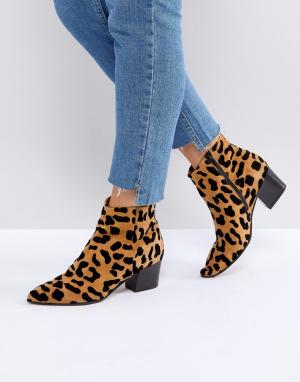 Ботинки с леопардовым принтом -Мульти Office
