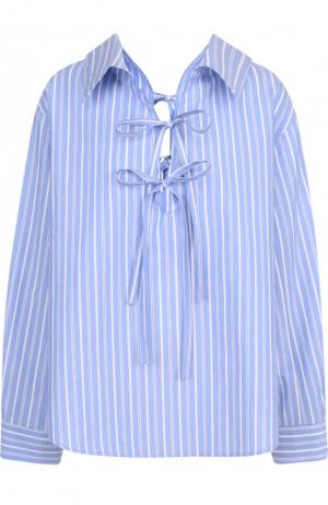 Блуза свободного кроя в полоску Clu. Цвет: синий