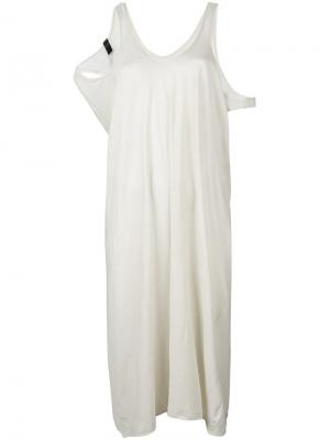 Платье из джерси с открытыми плечами Serien°Umerica. Цвет: белый