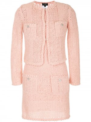 Вязаное платье с пиджаком Chanel Pre-Owned. Цвет: розовый