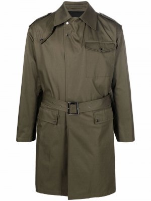 Belted-waist trench coat Herno. Цвет: зеленый