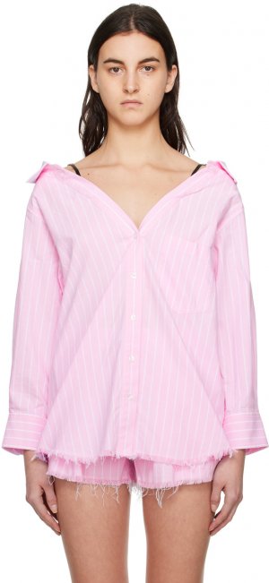 Розовая рубашка с открытыми плечами alexanderwang.t
