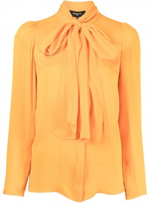 Шелковая блузка с шарфом Paule Ka. Цвет: оранжевый