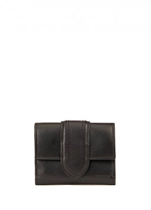 Женский кожаный кошелек с черным логотипом Jacquemus