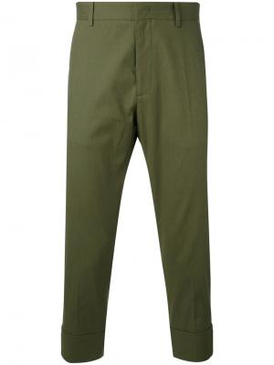 Классические брюки Paolo Pecora. Цвет: зелёный