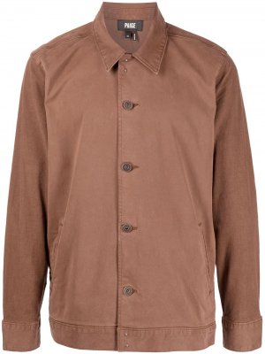 Куртка-рубашка Brevin из смесового хлопка PAIGE. Цвет: коричневый