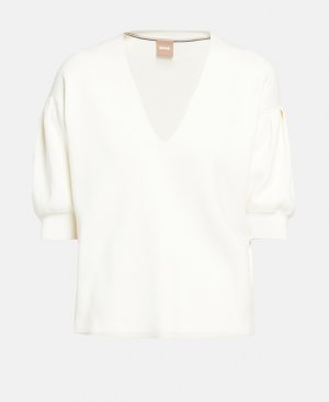 Пуловер с короткими рукавами Boss, цвет Wool White BOSS