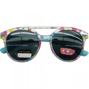 Солнцезащитные очки , вайфареры, оправа: пластик, для девочек, голубой Lukky. Цвет: голубой