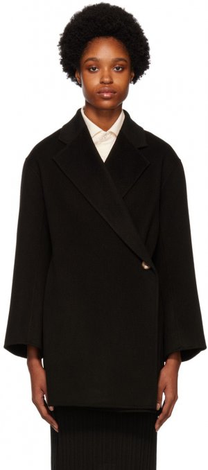 Черное двубортное пальто Ayvia by Malene Birger