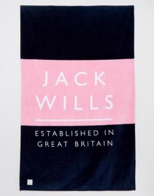 Полотенце с логотипом Jack Wills. Цвет: темно-синий