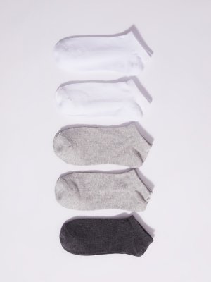 Набор коротких носков (5 пар в комплекте) zolla. Цвет: серый