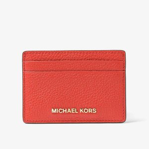 Визитница Michael Kors Pebbled Leather, розово-красный