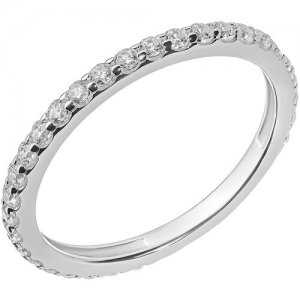 Серебряное кольцо с фианитами / обручальное женское WONDERLI. Цвет: серебристый