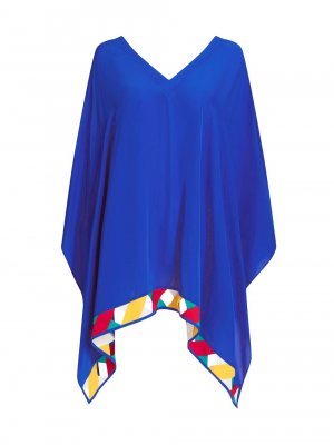 Платье-пончо Tulum с шифоновым платком , синий Valimare